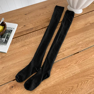 High Wrinkle Long Knee Socks, Ruffled Ribbed Shirred Warmer Socks,