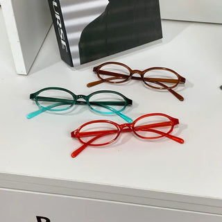 Nurse Oval Glossy Unisex Horn-rimmed Glasses