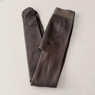 Compression Illusion Brushed Fleece Faux High-Elasticity Fur Lining Thick Winter Stockings