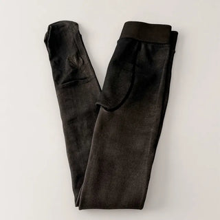 Compression Illusion Brushed Fleece Faux High-Elasticity Fur Lining Thick Winter Stockings