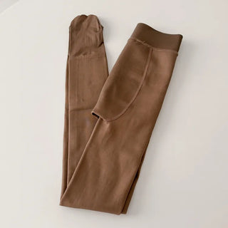 Compression Illusion Brushed Fleece Faux High-Elasticity Fur Lining Thick Winter Stockings