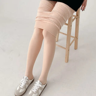 Compression Illusion Brushed Fleece Faux High-Elasticity Fur Lining Thick Winter Stockings