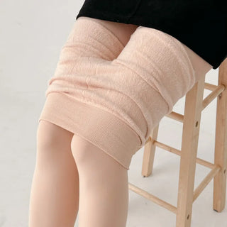 Compression Illusion Brushed Fleece Faux High-Elasticity Fur Lining Thick Winter Stockings
