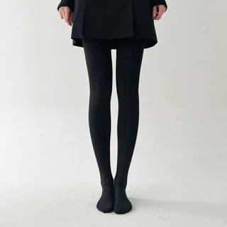 Compression Illusion Brushed Fleece Faux High-Elasticity Fur Lining Thick Winter Stockings