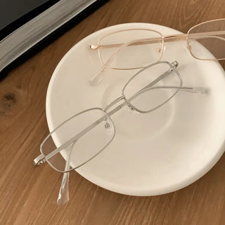 Metals Slim Rectangular Horn-rimmed Glasses