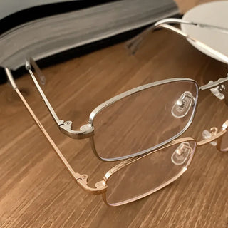 Metals Slim Rectangular Horn-rimmed Glasses