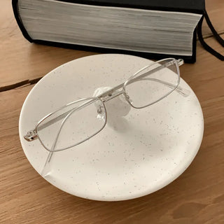 Metals Slim Rectangular Horn-rimmed Glasses
