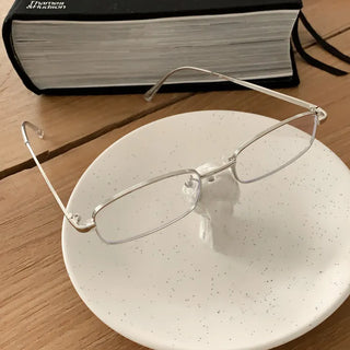 Metals Slim Rectangular Horn-rimmed Glasses