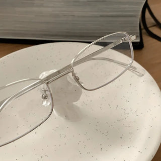 Metals Slim Rectangular Horn-rimmed Glasses