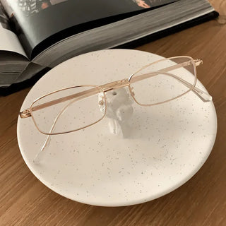 Metals Slim Rectangular Horn-rimmed Glasses