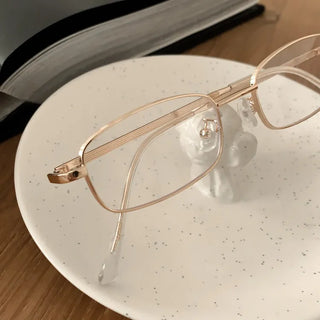 Metals Slim Rectangular Horn-rimmed Glasses