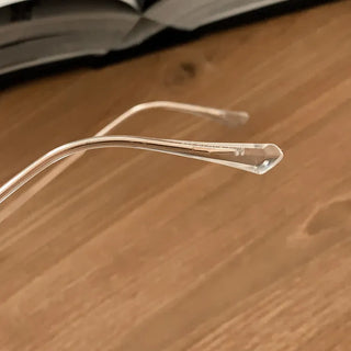 Metals Slim Rectangular Horn-rimmed Glasses
