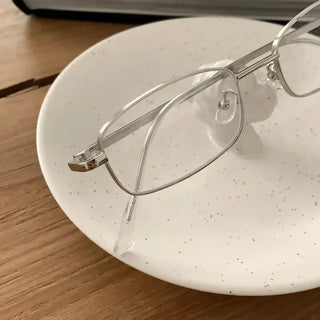 Metals Slim Rectangular Horn-rimmed Glasses