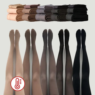 All-Season Illusion Fleece-Lined Faux See-Through Leggings High-Elasticity Pantyhose
