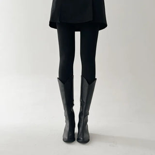All-Season Illusion Fleece-Lined Faux See-Through Leggings High-Elasticity Pantyhose