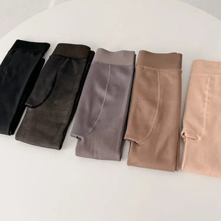 All-Season Illusion Fleece-Lined Faux See-Through Leggings High-Elasticity Pantyhose