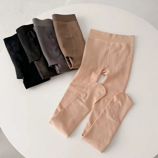 All-Season Illusion Fleece-Lined Faux See-Through Leggings High-Elasticity Pantyhose