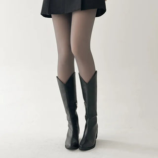 All-Season Illusion Fleece-Lined Faux See-Through Leggings High-Elasticity Pantyhose