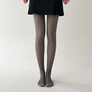 All-Season Illusion Fleece-Lined Faux See-Through Leggings High-Elasticity Pantyhose
