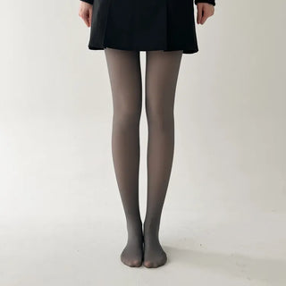 All-Season Illusion Fleece-Lined Faux See-Through Leggings High-Elasticity Pantyhose