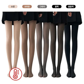 All-Season Illusion Fleece-Lined Faux See-Through Leggings High-Elasticity Pantyhose