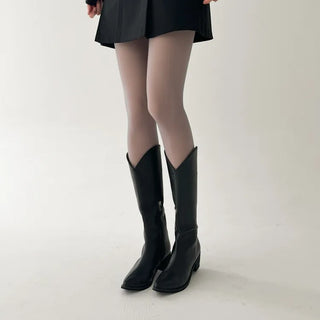 All-Season Illusion Fleece-Lined Faux See-Through Leggings High-Elasticity Pantyhose