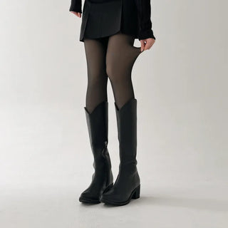All-Season Illusion Fleece-Lined Faux See-Through Leggings High-Elasticity Pantyhose