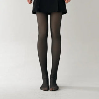 All-Season Illusion Fleece-Lined Faux See-Through Leggings High-Elasticity Pantyhose