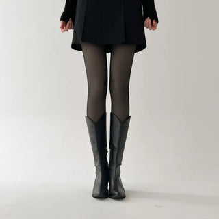 All-Season Illusion Fleece-Lined Faux See-Through Leggings High-Elasticity Pantyhose