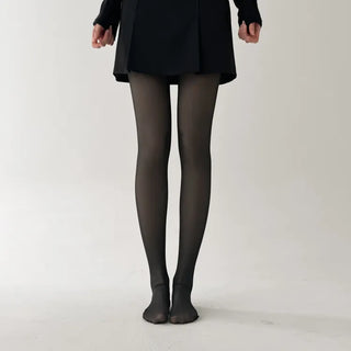 All-Season Illusion Fleece-Lined Faux See-Through Leggings High-Elasticity Pantyhose