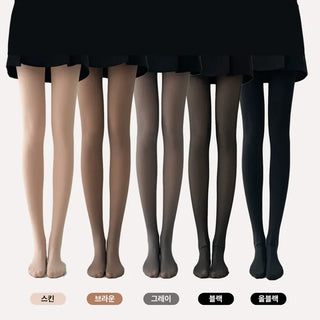 All-Season Illusion Fleece-Lined Faux See-Through Leggings High-Elasticity Pantyhose
