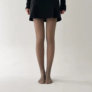 All-Season Illusion Fleece-Lined Faux See-Through Leggings High-Elasticity Pantyhose
