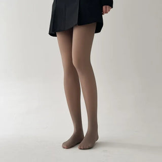 All-Season Illusion Fleece-Lined Faux See-Through Leggings High-Elasticity Pantyhose