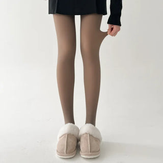 All-Season Illusion Fleece-Lined Faux See-Through Leggings High-Elasticity Pantyhose
