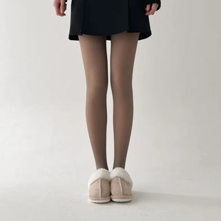 All-Season Illusion Fleece-Lined Faux See-Through Leggings High-Elasticity Pantyhose
