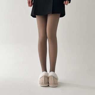 All-Season Illusion Fleece-Lined Faux See-Through Leggings High-Elasticity Pantyhose