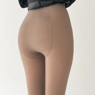 All-Season Illusion Fleece-Lined Faux See-Through Leggings High-Elasticity Pantyhose