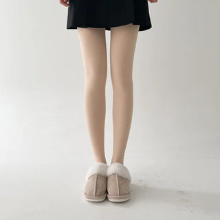 All-Season Illusion Fleece-Lined Faux See-Through Leggings High-Elasticity Pantyhose