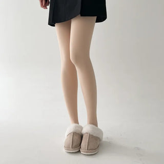 All-Season Illusion Fleece-Lined Faux See-Through Leggings High-Elasticity Pantyhose