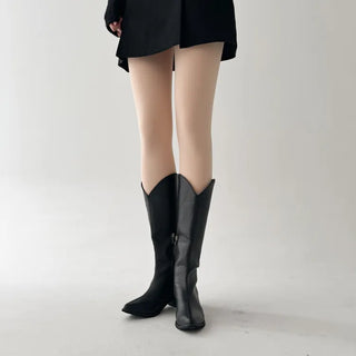 All-Season Illusion Fleece-Lined Faux See-Through Leggings High-Elasticity Pantyhose