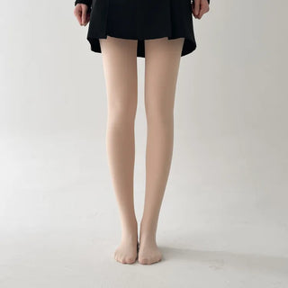 All-Season Illusion Fleece-Lined Faux See-Through Leggings High-Elasticity Pantyhose