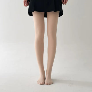 All-Season Illusion Fleece-Lined Faux See-Through Leggings High-Elasticity Pantyhose