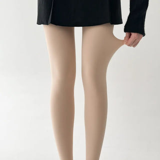 All-Season Illusion Fleece-Lined Faux See-Through Leggings High-Elasticity Pantyhose
