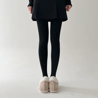 All-Season Illusion Fleece-Lined Faux See-Through Leggings High-Elasticity Pantyhose