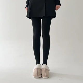 All-Season Illusion Fleece-Lined Faux See-Through Leggings High-Elasticity Pantyhose