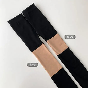 All-in-One Undershorts Faux Socks Fleece-Lined Winter Warmth Golf Panties Stockings 2 Types