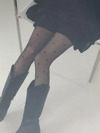 Manny Ribbon See-through Party Look Pantyhose