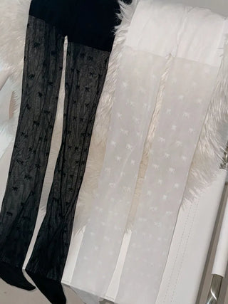 Manny Ribbon See-through Party Look Pantyhose