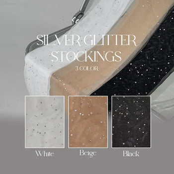 Silver Glitter Pantyhose