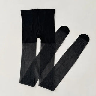 See-through Pearl Black Glitter Pantyhose